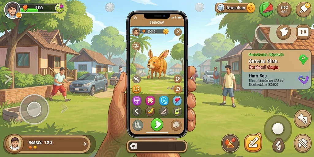 Screenshot menampilkan karakter unik dalam permainan.